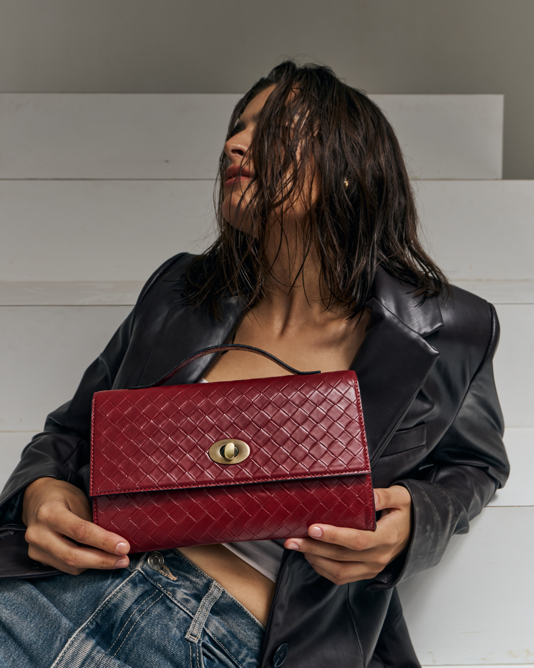 The Criss Cross Clutch - Red