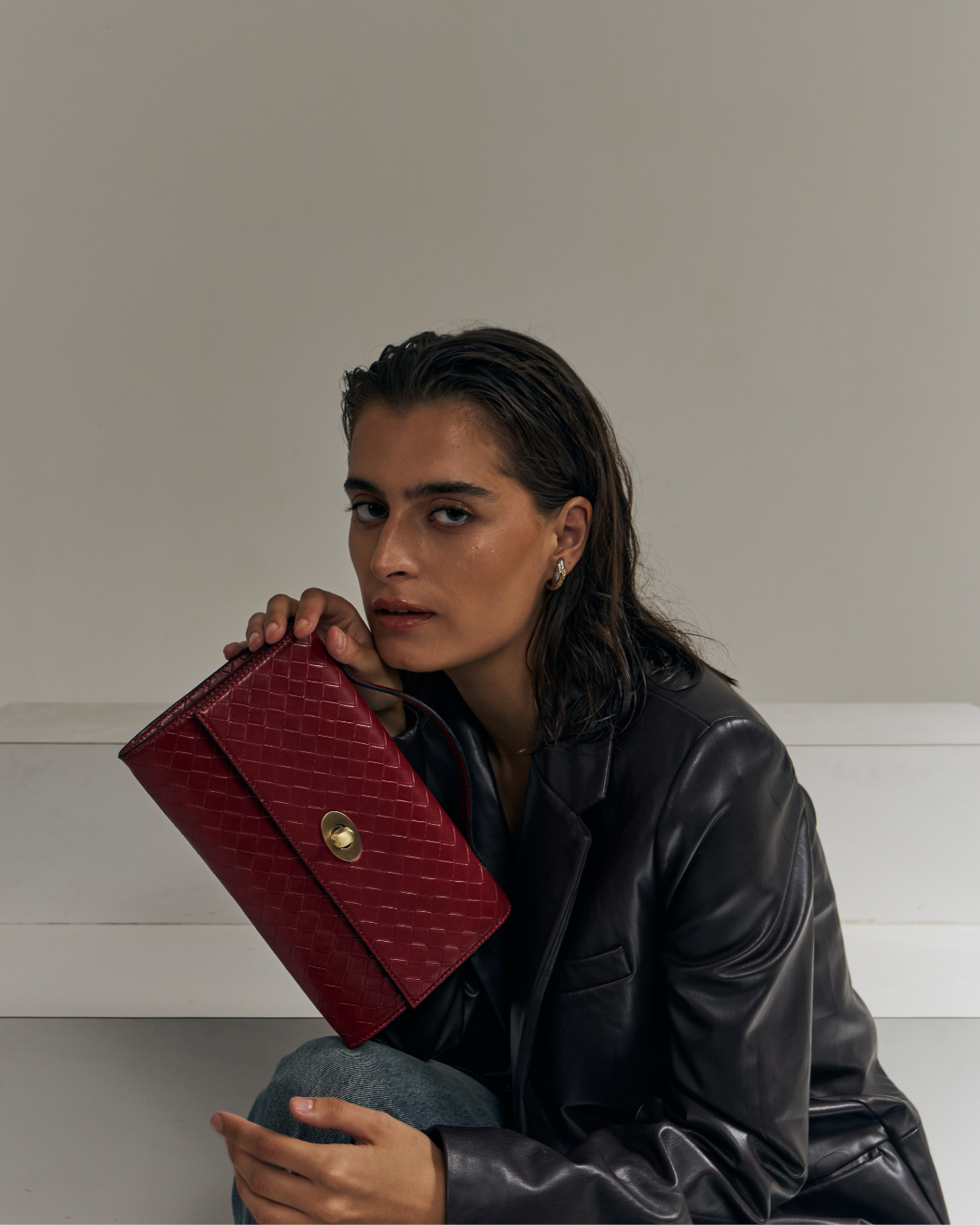 The Criss Cross Clutch - Red